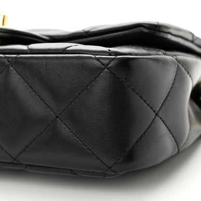 Chanel Lambskin Resin Quilted Top Handle Flap Black 10 of 10