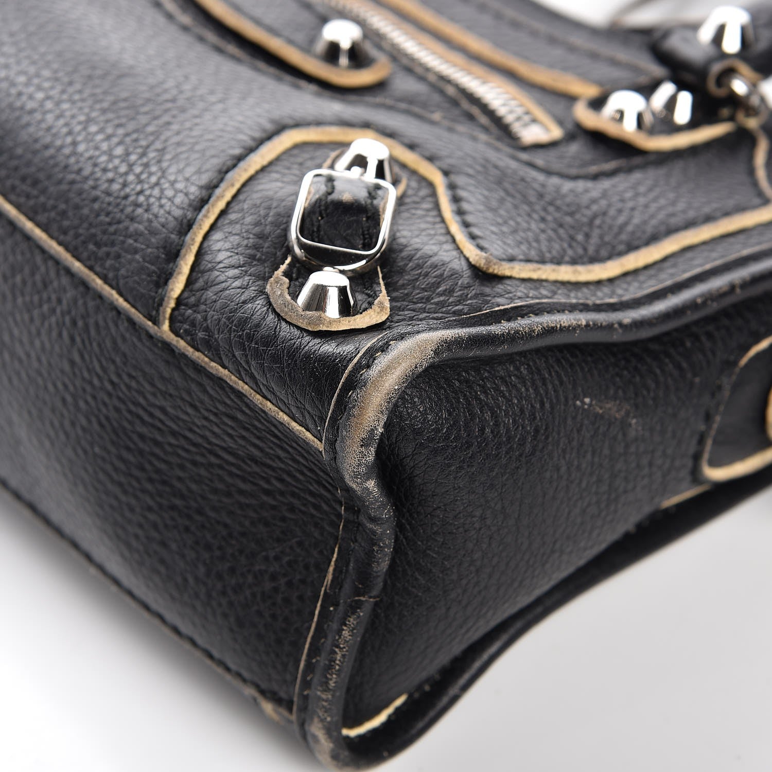 Balenciaga Supple Grained Calfskin Classic Silver Hardware Highlight Mini City Black 16 of 18