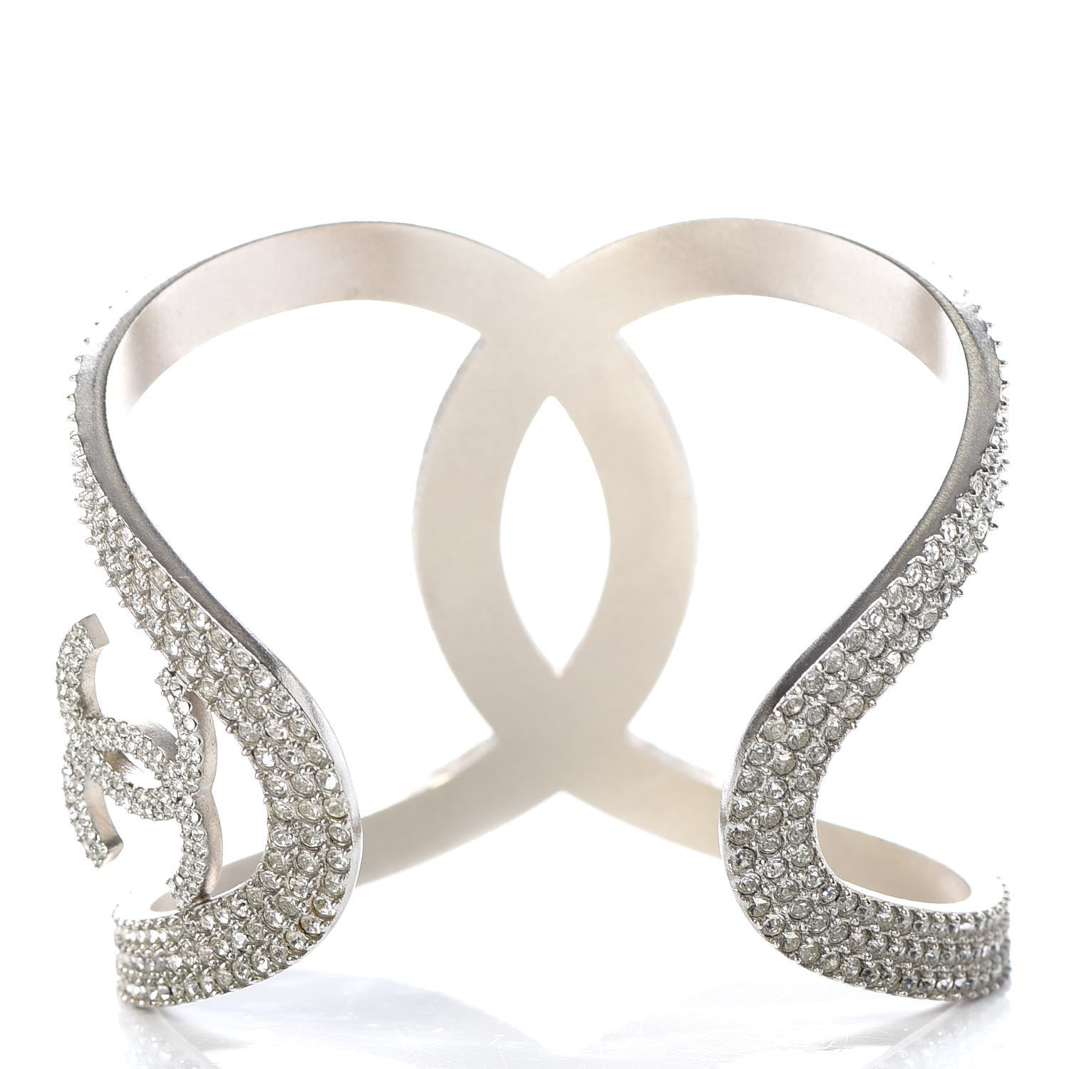 Chanel Crystal CC Cuff Silver 3 of 6