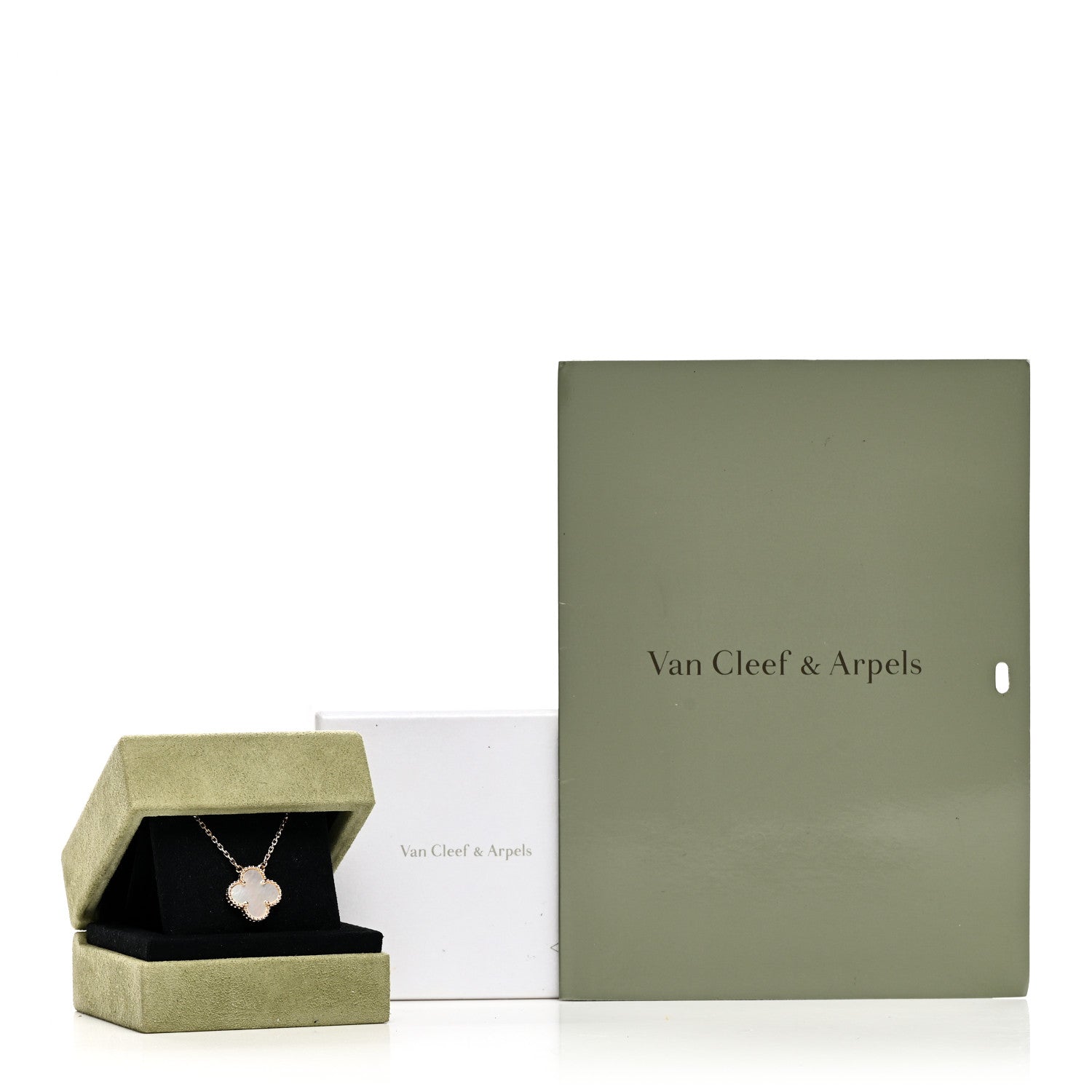 Van Cleef & Arpels 18K Yellow Gold Mother of Pearl Vintage Alhambra Pendant Necklace 5 of 5