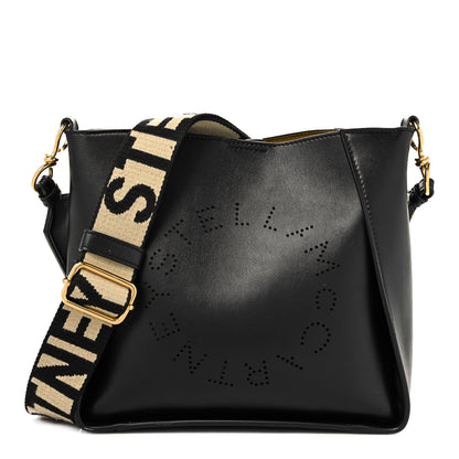 Stella McCartney Eco Alter Nappa Perforated Logo Mini Crossbody Black 1 of 11