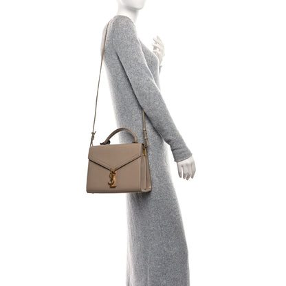 Saint Laurent Grain de Poudre Medium Classic Monogram Cassandra Top Handle Dark Beige 2 of 11