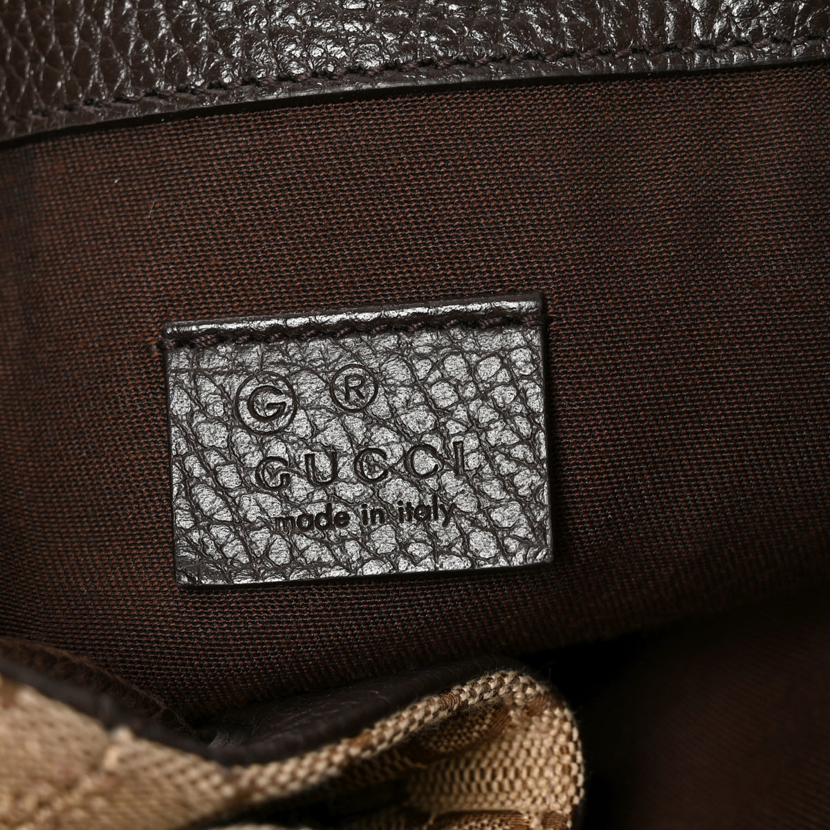 Monogram Dollar Calfskin O Drawstring Backpack Beige Ebony Testa di Moro Dark Chocolate