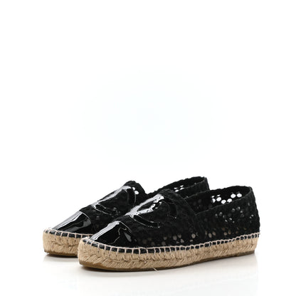 Chanel Lace Patent CC Espadrilles 37 Black 2 of 9