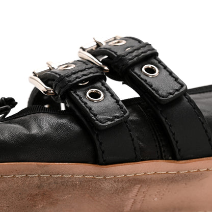 Miu Miu Nappa Vitello Nevada Double Buckle Ballerina Flats 36.5 Black 10 of 11