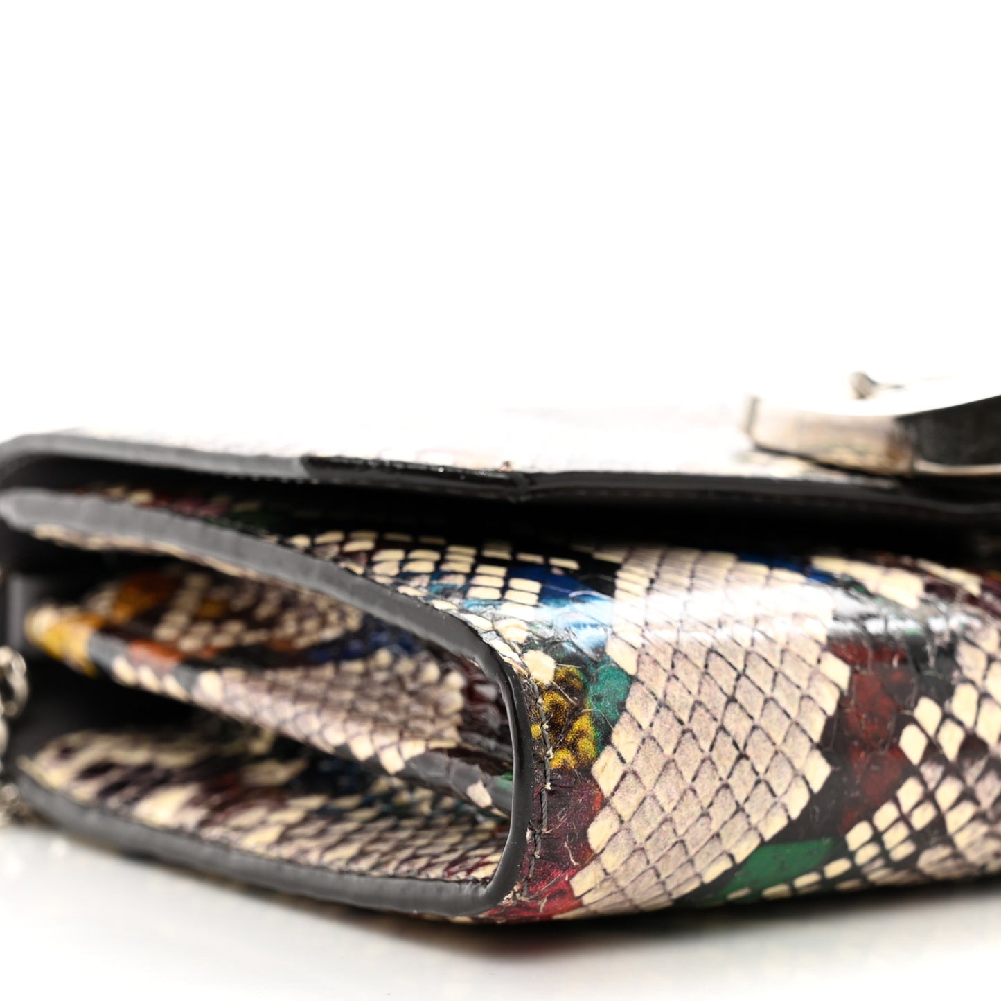Elaphe Snakeskin Mini Madeline Wallet On Chain Multicolor