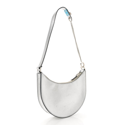 Valentino Garavani Metallic Grainy Calfskin Mini Vlogo Hobo Bag Silver 3 of 15