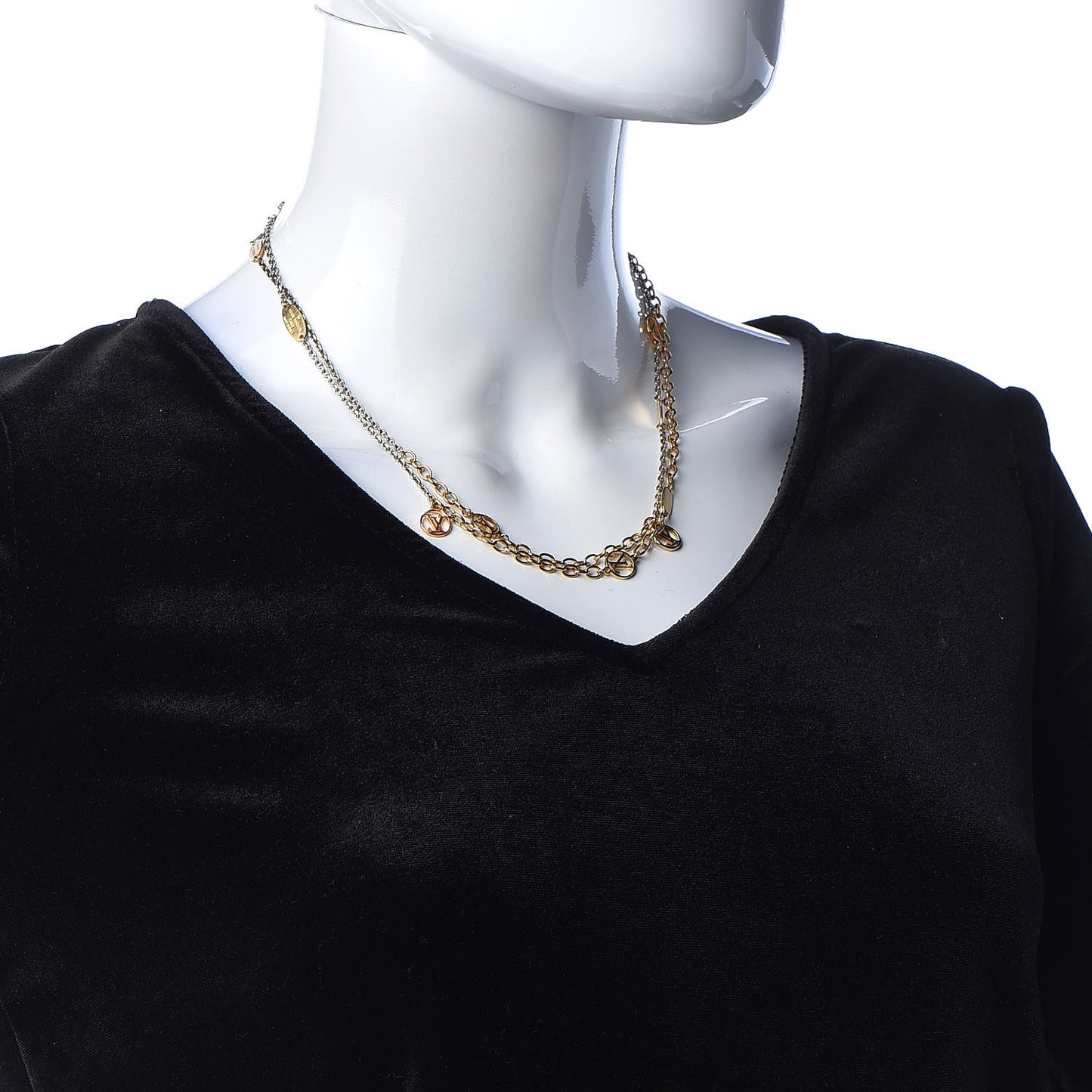 Logomania Sautoir Necklace Silver Gold
