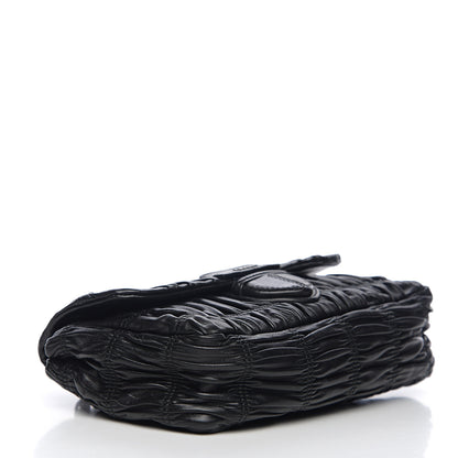 Prada Nappa Gaufre Flap Chain Shoulder Bag Black 3 of 9