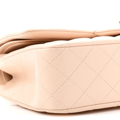 Chanel Caviar Quilted Medium Double Flap Beige 9 of 11