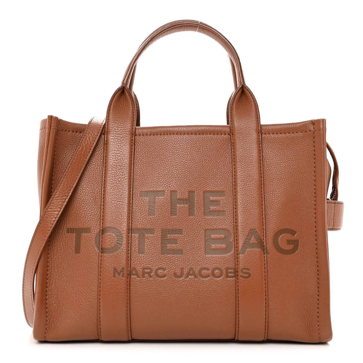 Marc Jacobs Grained Calfskin Medium The Tote Bag Argan Oil 1 of 19