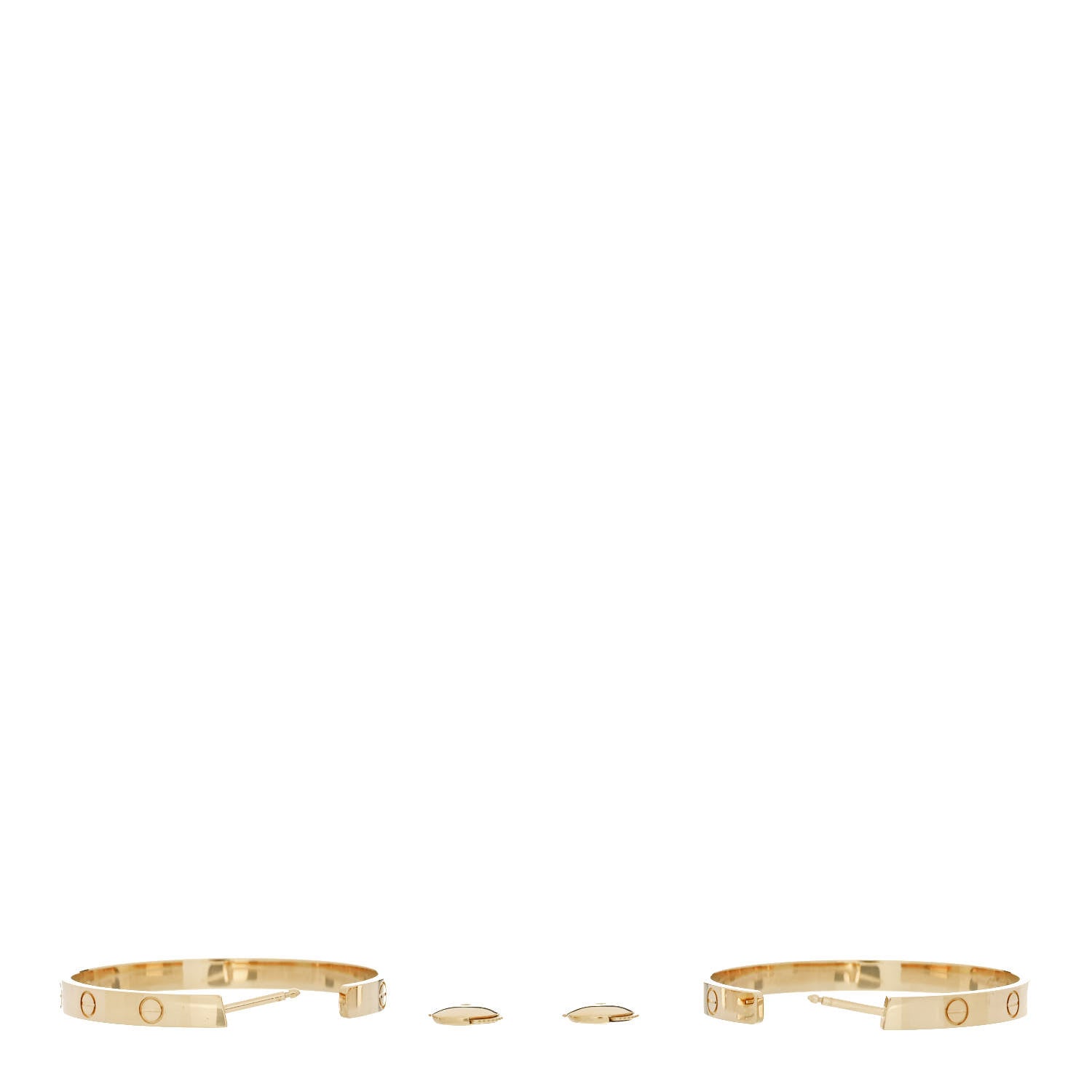 Cartier 18K Yellow Gold Large LOVE Hoop Earrings 3 of 4