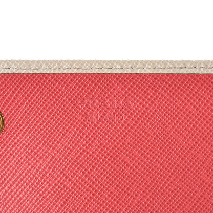Prada Saffiano Colour Continental Flap Wallet Talco Hibiscus 6 of 11