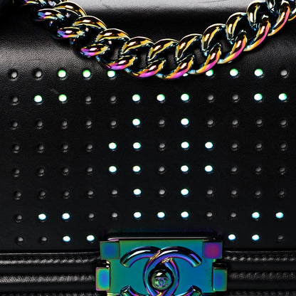Chanel Lambskin LED Iridescent Metal Small Boy Flap Black Multicolor 10 of 13