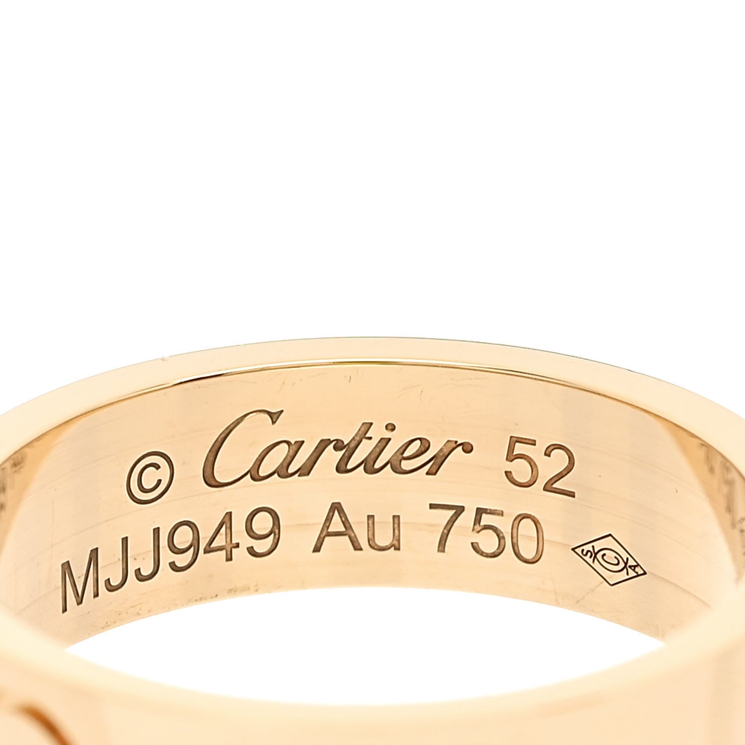 Cartier 18K Yellow Gold 5.5mm LOVE Ring 52 6 4 of 5