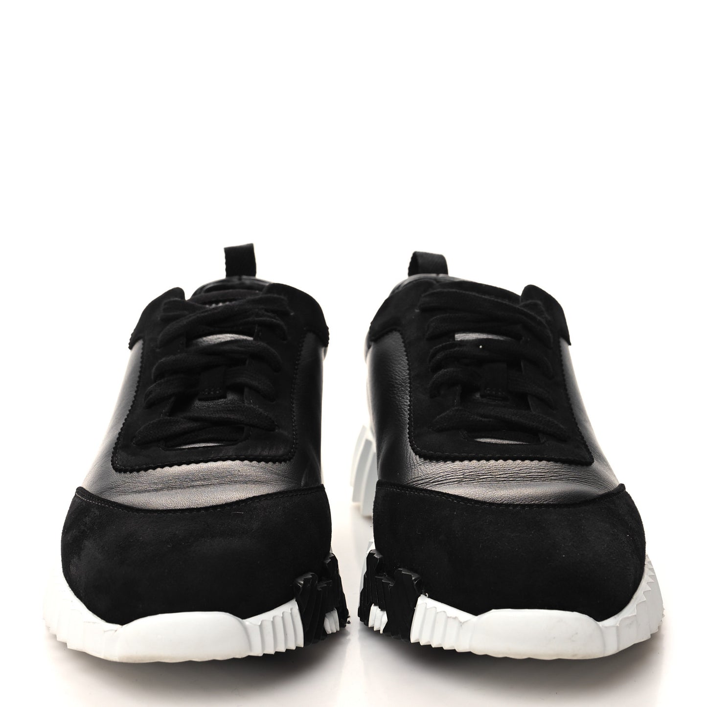 Calfskin Suede Goatskin Bouncing Sneakers 40 Black