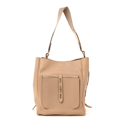 Tom Ford Calfskin Hollywood T Twist Tote Oat 1 of 11