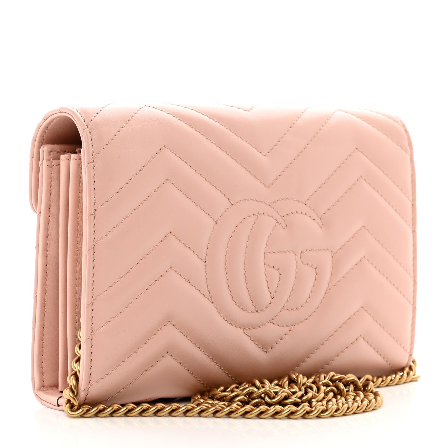 Calfskin Matelasse GG Marmont Chain Wallet Perfect Pink