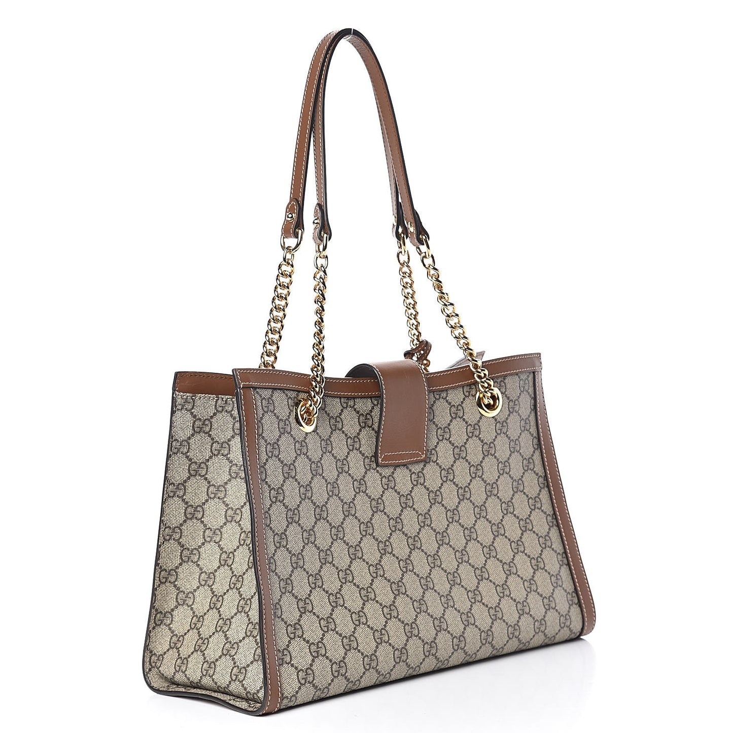 GG Supreme Monogram Medium Padlock Tote Beige Cuir