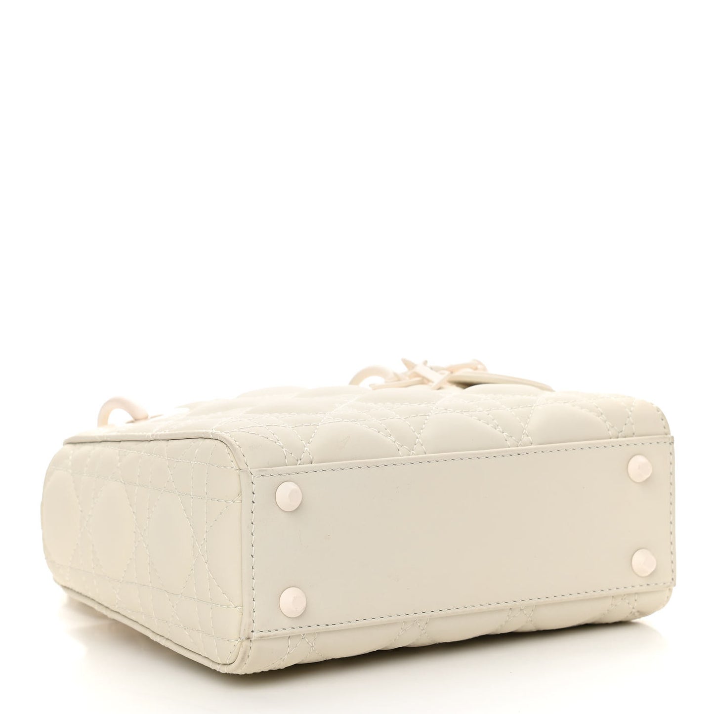 Ultra Matte Calfskin Cannage Mini Lady Dior White