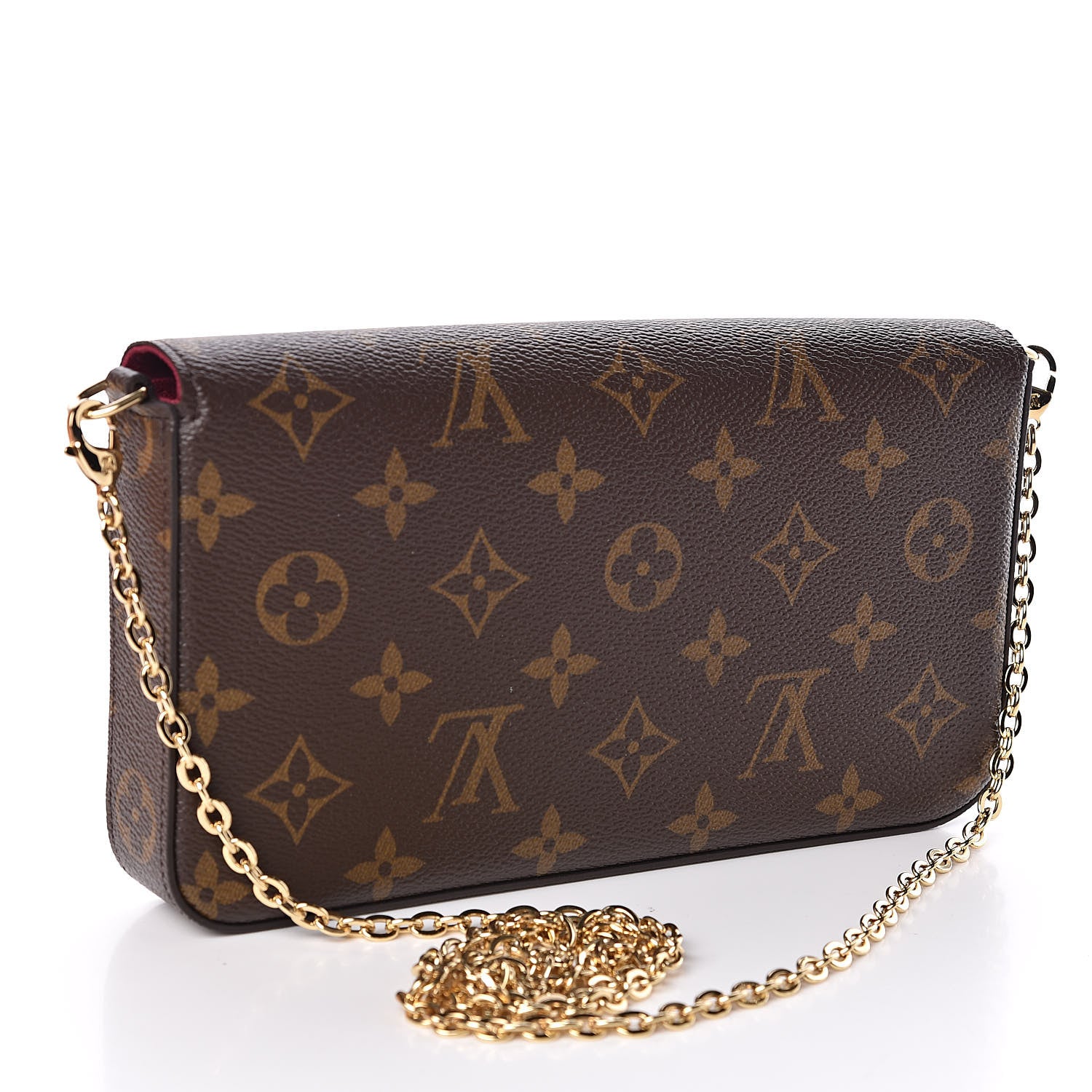 Louis Vuitton Monogram Pochette Felicie Chain Wallet Fuchsia 3 of 10