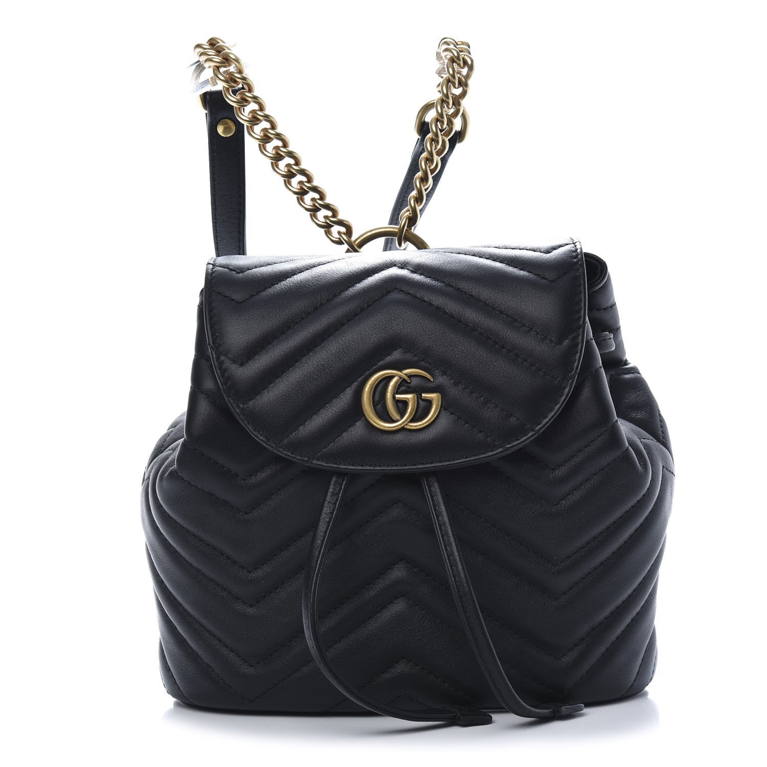Gucci Calfskin Matelasse GG Marmont Flap Backpack Black 1 of 10