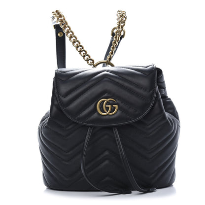 Gucci Calfskin Matelasse GG Marmont Flap Backpack Black 1 of 10
