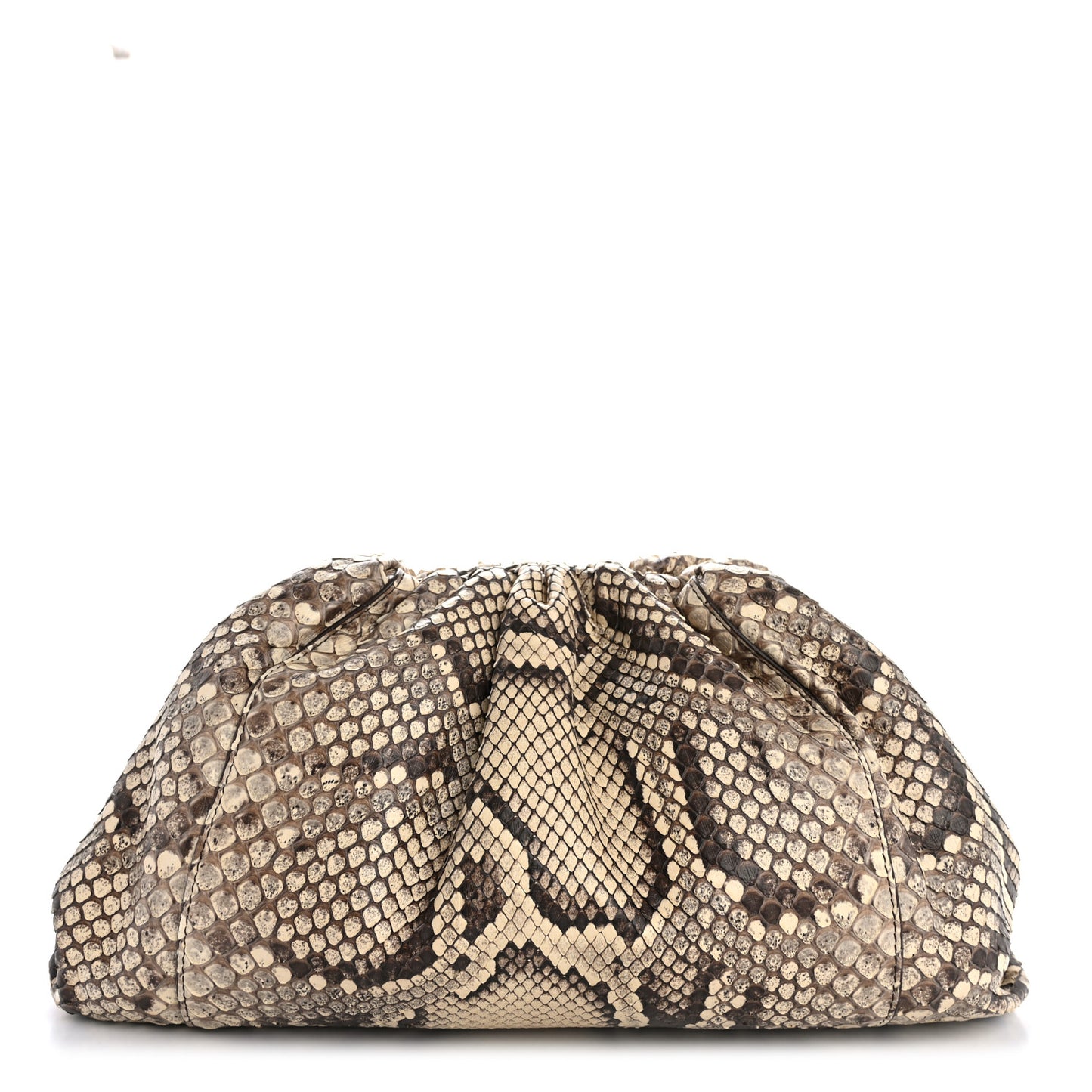 Snakeskin The Pouch Oversized Clutch Naturale