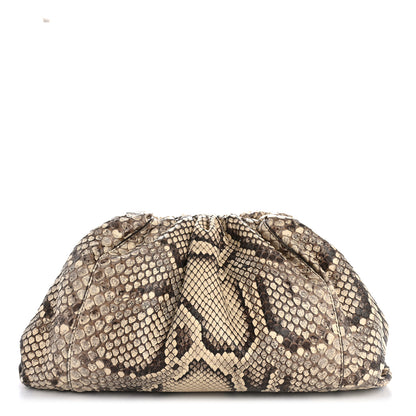 Bottega Veneta Snakeskin The Pouch Oversized Clutch Naturale 1 of 13
