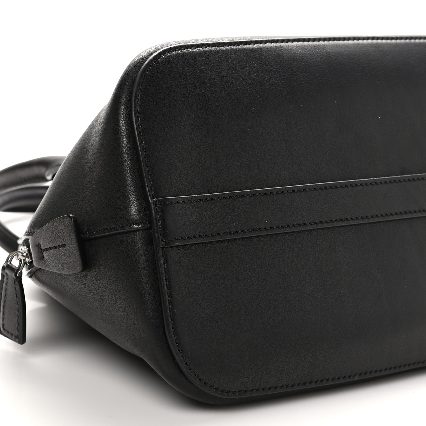 Polished Saddle Calfskin Medium Devon Bag Black
