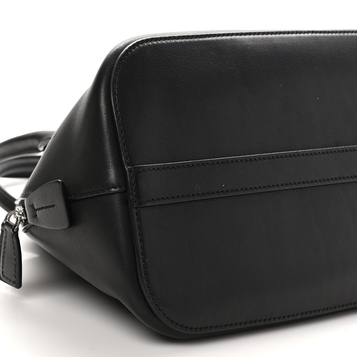 The Row Polished Saddle Calfskin Medium Devon Bag Black 8 of 10