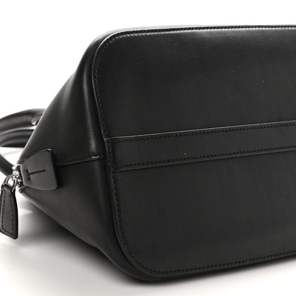 The Row Polished Saddle Calfskin Medium Devon Bag Black 8 of 10