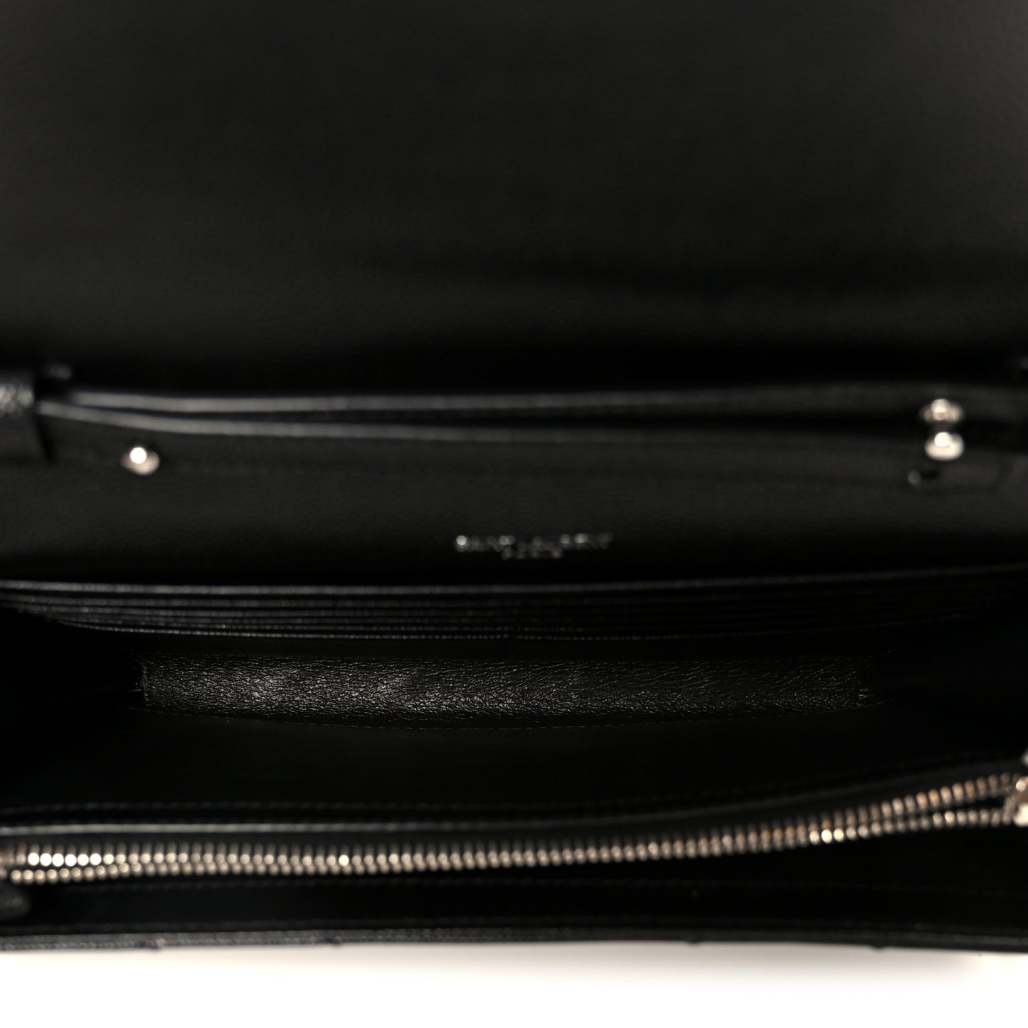 Grain De Poudre Matelasse Chevron Monogram Chain Wallet Black