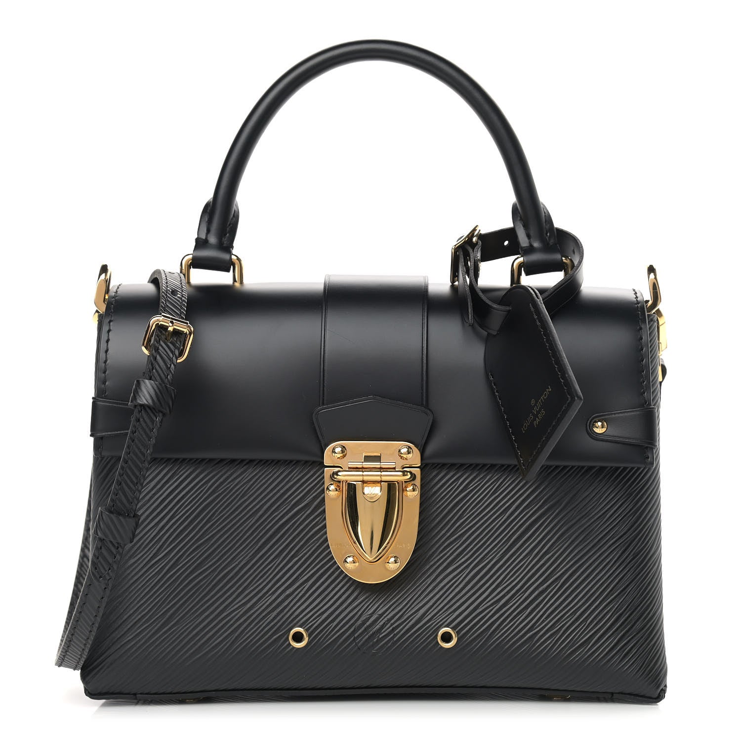 Louis Vuitton Epi One Handle Flap Bag Black 1 of 8