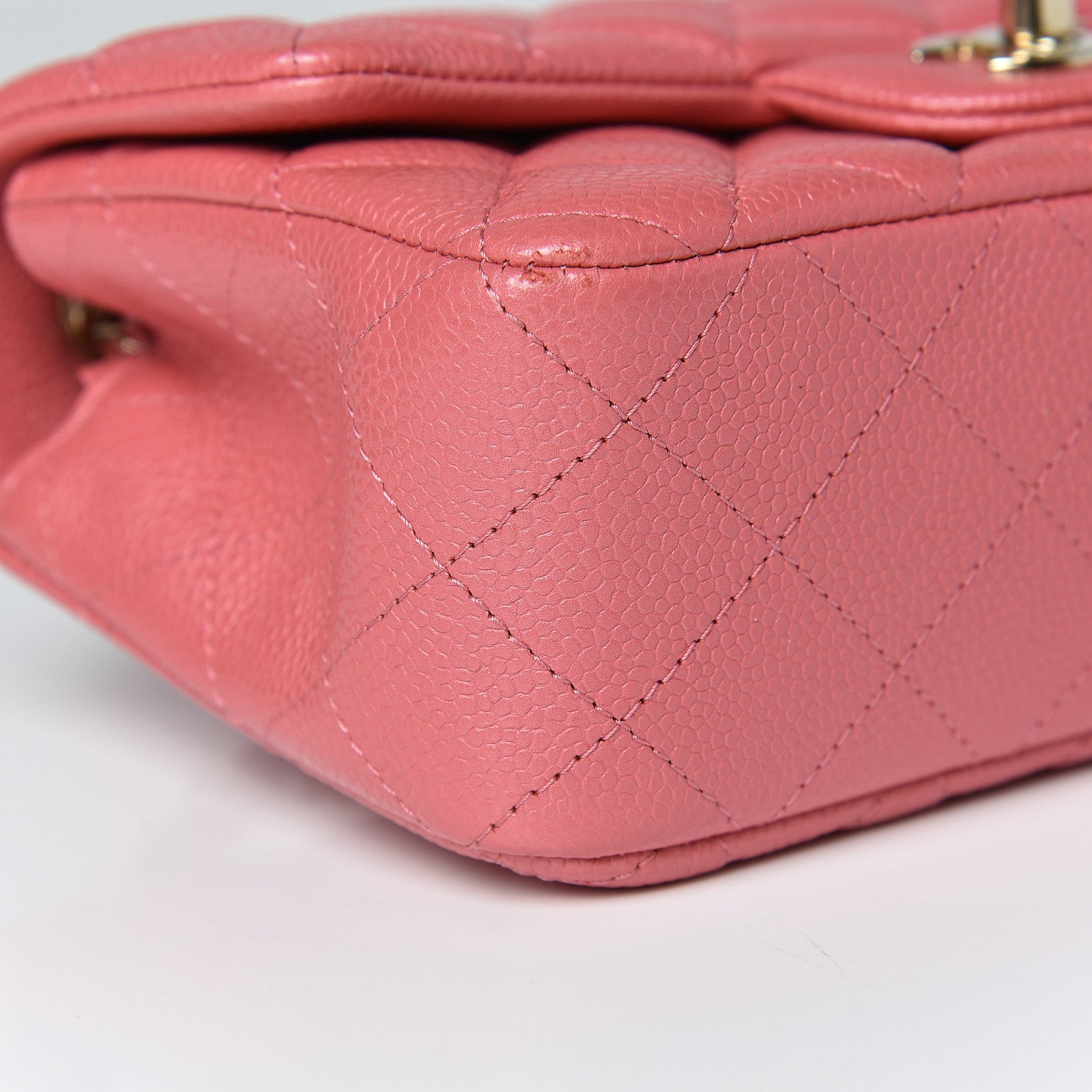 Chanel Iridescent Caviar Quilted Mini Rectangular Flap Dark Pink 9 of 13