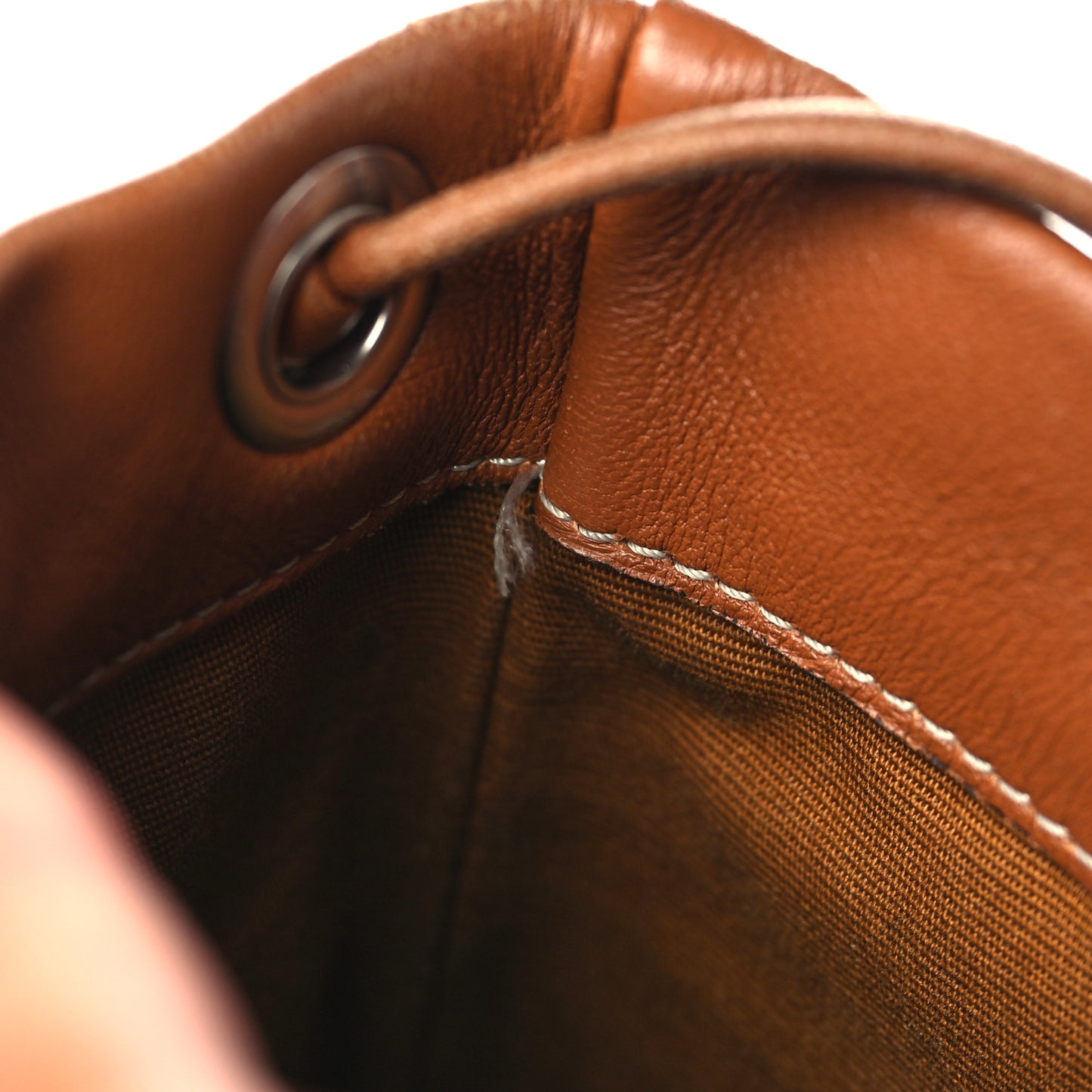 Triomphe Canvas Calfskin Mini Poche Bag Tan