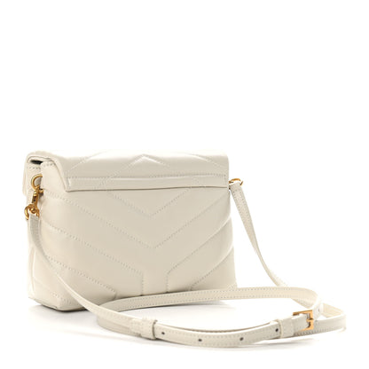 Saint Laurent Calfskin Y Quilted Monogram Toy Loulou Crossbody Bag Ivory 3 of 9