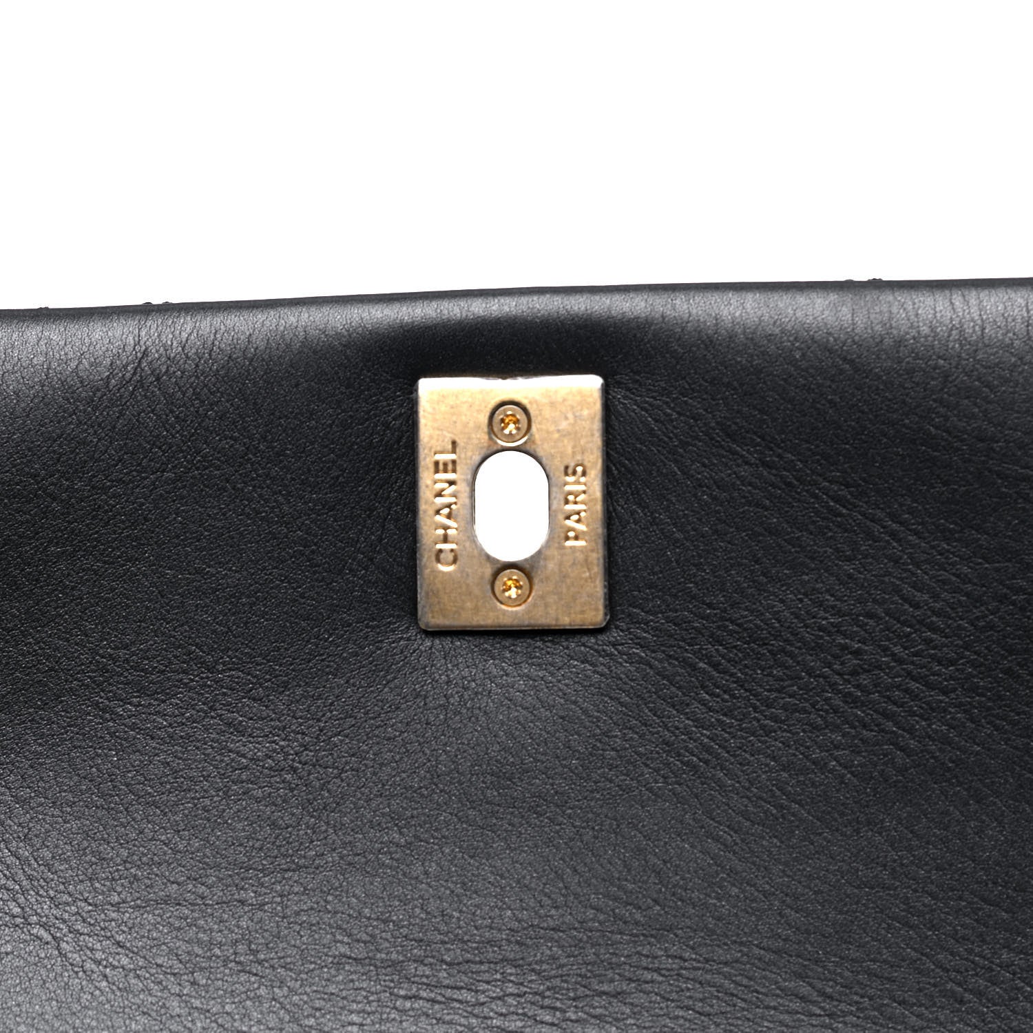 Chanel Calfskin Quilted Top Handle Flap Black 4 of 5