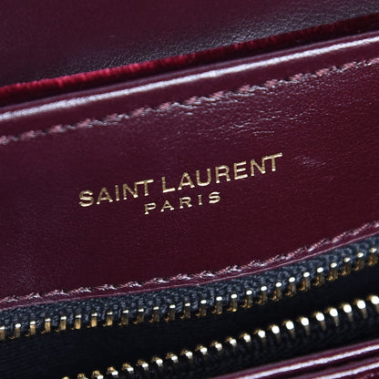 Saint Laurent Velvet Y Quilted Monogram Toy Loulou Crossbody Bag French Burgundy 6 of 10
