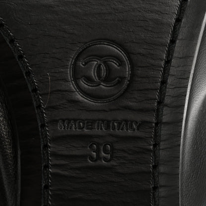 Chanel Lambskin CC Turnlock Ballerina Flats 39 Black White 7 of 10