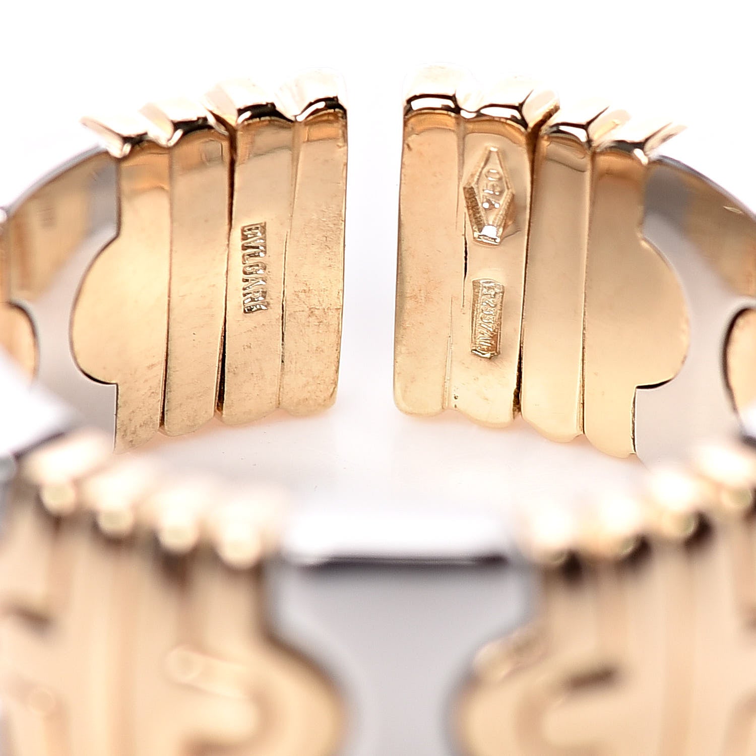 Bulgari Stainless Steel 18K Yellow Gold Parentesi Ring 55 7.5 4 of 4