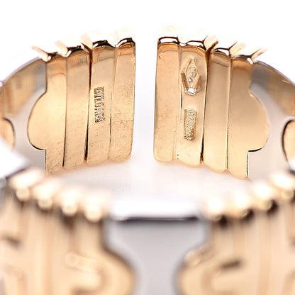 Bulgari Stainless Steel 18K Yellow Gold Parentesi Ring 55 7.5 4 of 4