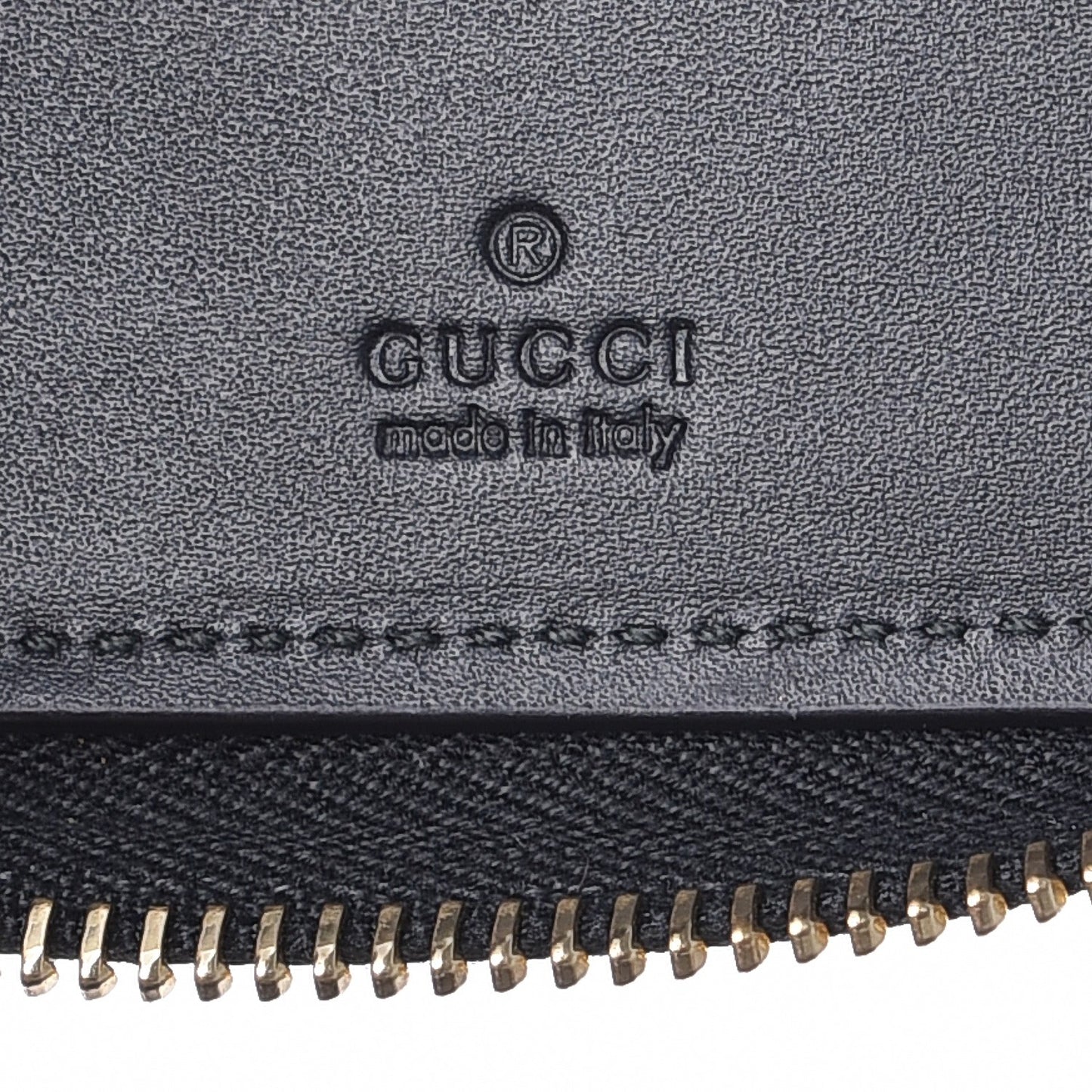 GG Supreme Monogram Top Handle Zip Around Wallet Black