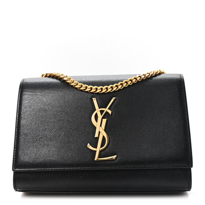 Saint Laurent Grain De Poudre Small Monogram Kate Satchel Black 1 of 11