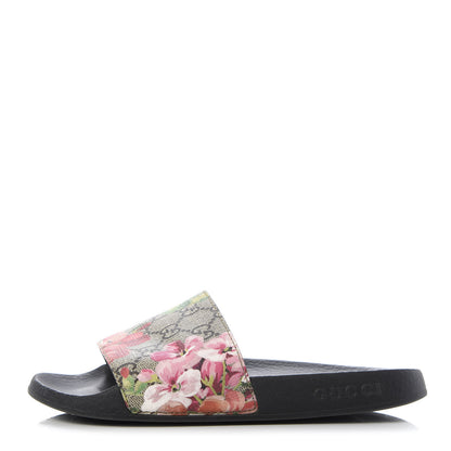 Gucci GG Supreme Monogram Blooms Slide Sandals 36 Beige Multicolor 1 of 9