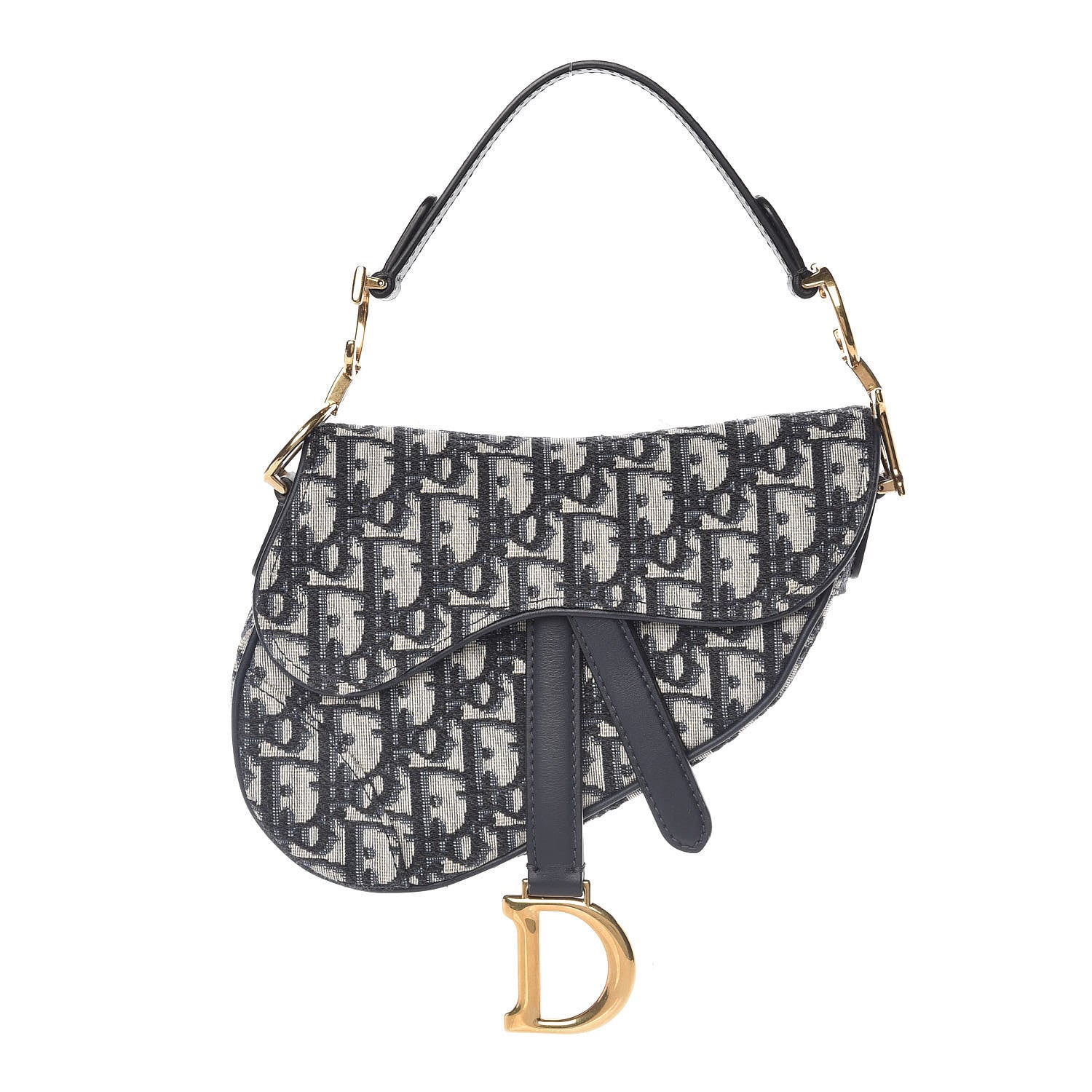 Christian Dior Oblique Mini Saddle Bag Blue 1 of 19