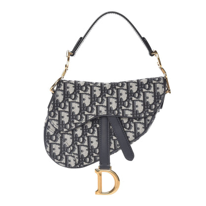 Christian Dior Oblique Mini Saddle Bag Blue 1 of 19