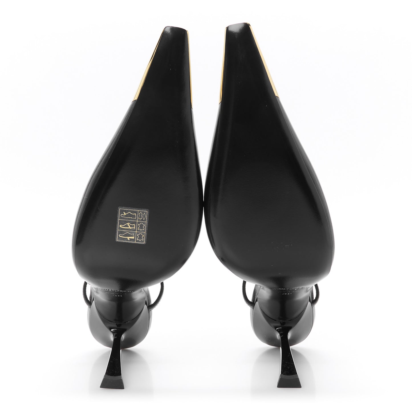 Smooth Calfskin Jeanne 110 Slingback Pumps 38 Black Gold