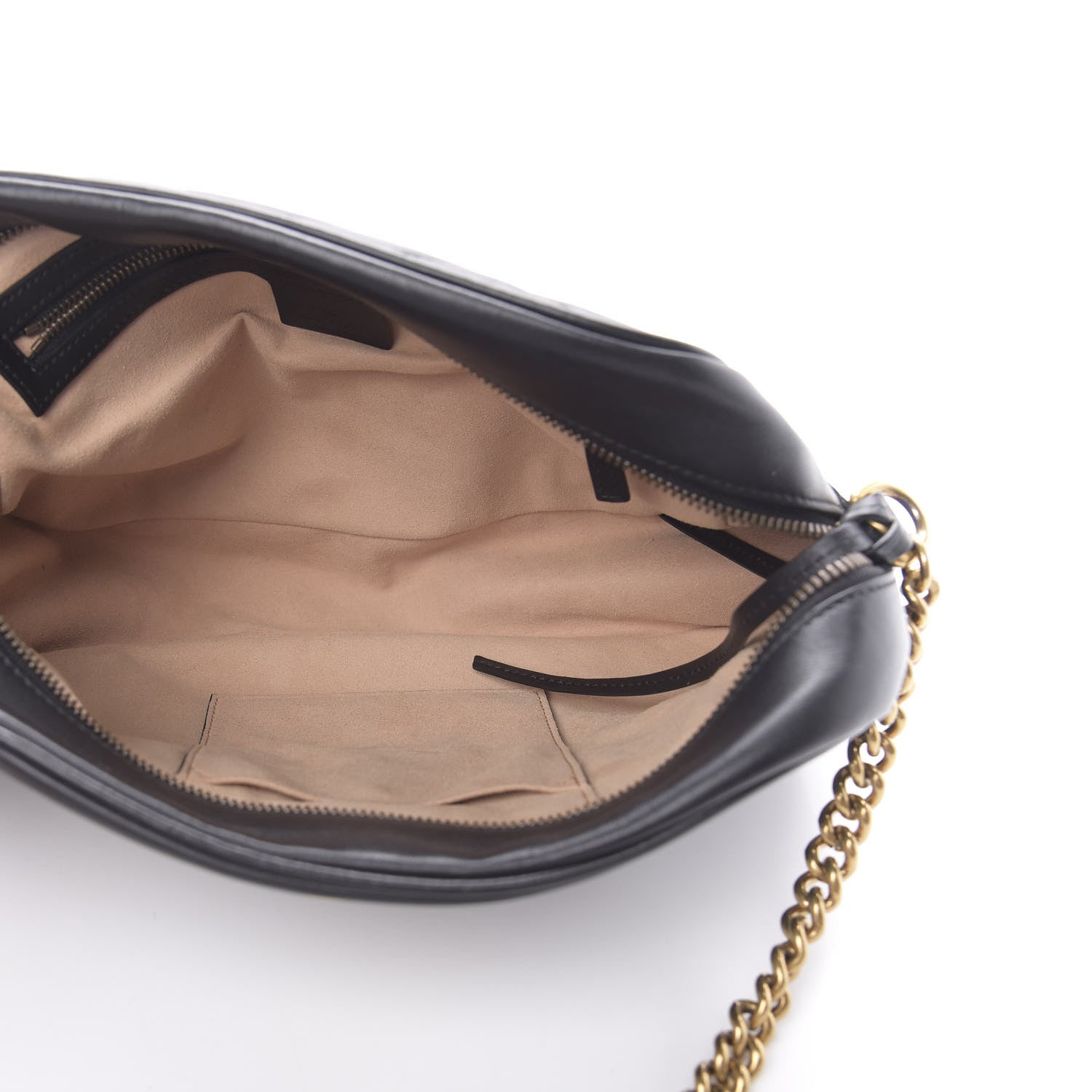 Gucci Calfskin Matelasse Medium GG Marmont Chain Shoulder Bag Black 5 of 14