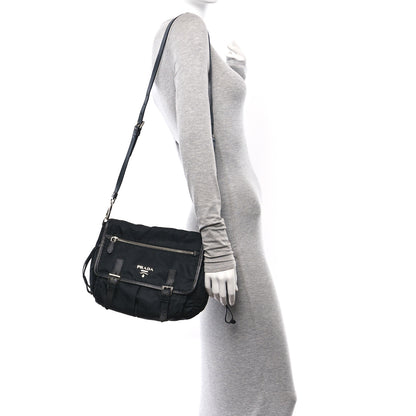 Prada Nylon Vela Sport Saffiano Messenger Bag Black 2 of 11